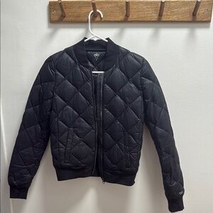 ALO Yoga Black Quilted Bomber Jacket